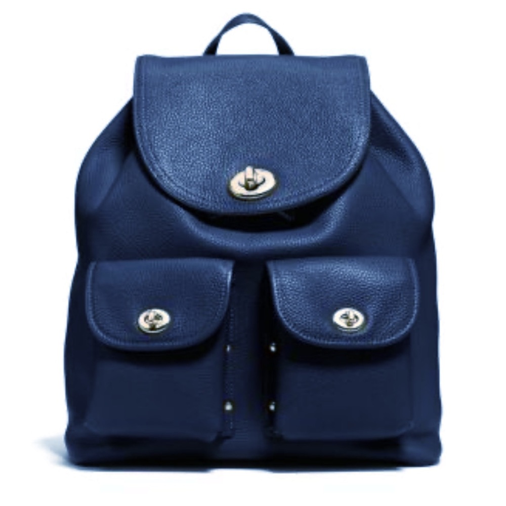 Coach Turnlock Pebbled Leather Full Size Rucksack Backpack